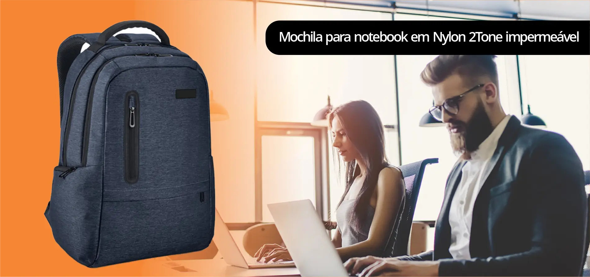 Mochila para notebook em Nylon 2Tone impermeável